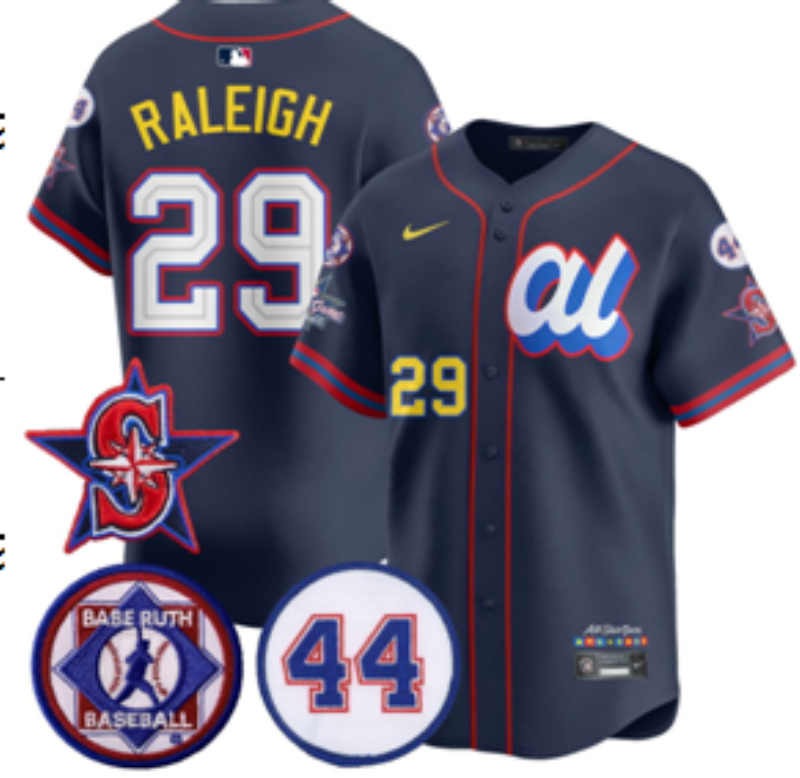 Men 2025 Seattle Mariners 29 Raleigh dark Blue All star Nike MLB Jersey style 12